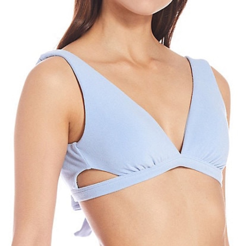 GIANNI BINI Terry Solids Swim Bikini Top XS